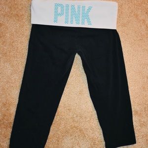 Pink cropped yoga leggings